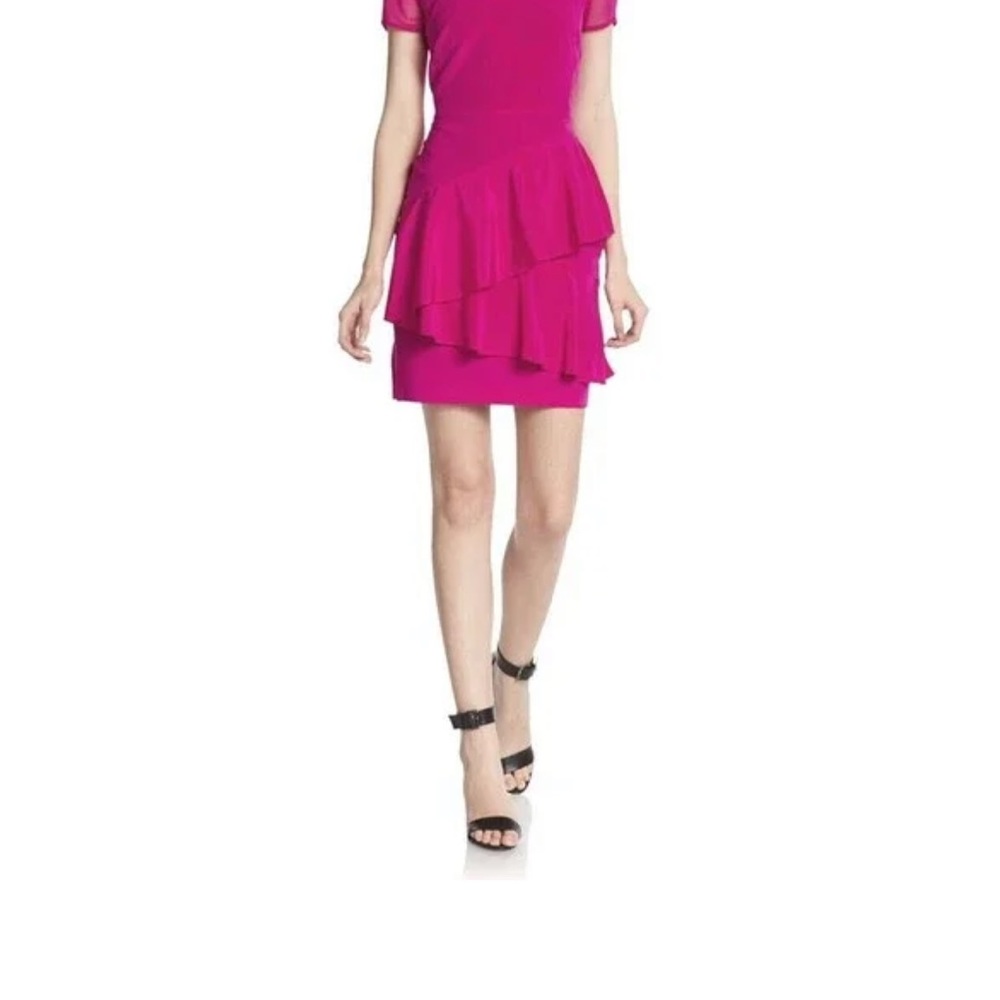 DKNY Sweetheart Illusion Medh Too Ruffled Mini Dress- Like NEW